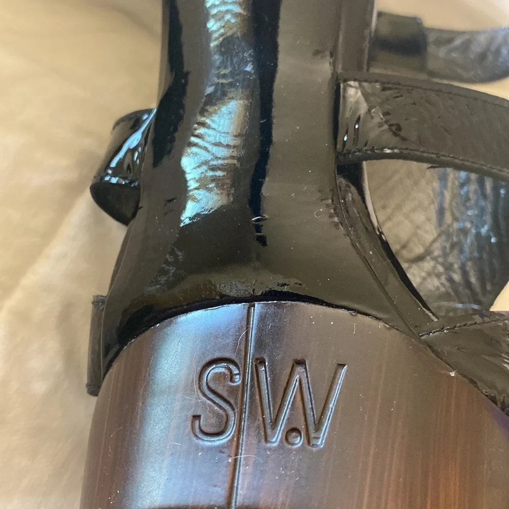 Stuart Weitzman Patent Leather Platform Sandals